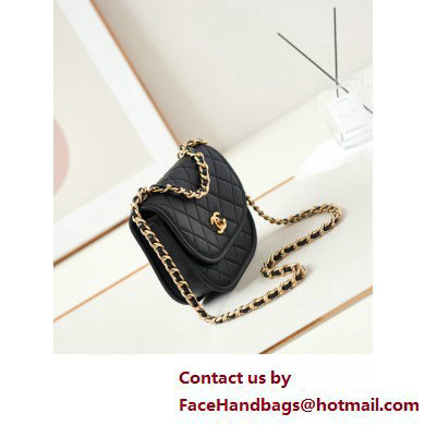 Chanel Calfskin & Gold-Tone Metal Small Messenger Bag AS4850 Black 2025 - Click Image to Close